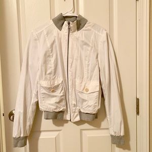 Banana Republic White Bomber Jacket